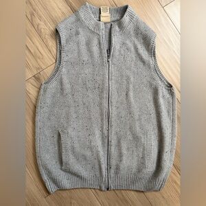 Vintage Scandia woods Men's Gray Sweater Vest. Zip up, preppy Speckled Gray XL
